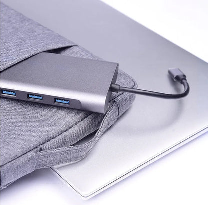10-in-1 Apple MacBook docking hub with power bank functionality showing multiple USB ports