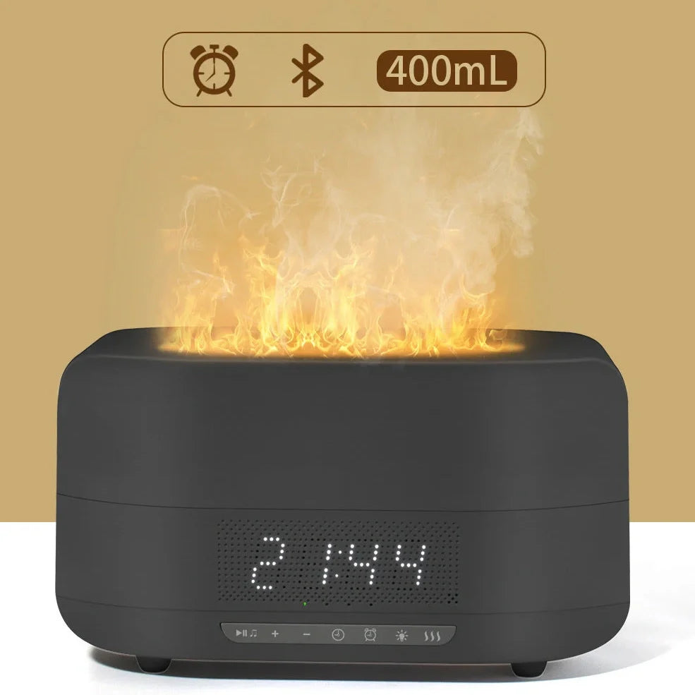 Square white Firelight Speaker & Humidifier measuring 229x110x127mm with 4-6 litre water tank