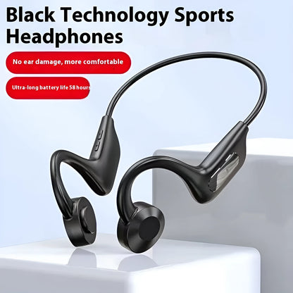 YYK-Q33 bone conduction Bluetooth headset, Q33 Black, ear-mounted ABS design with charging cable and manual