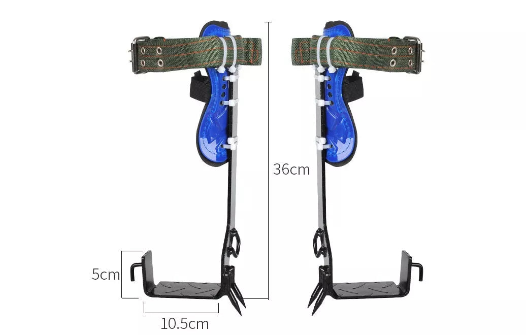 Upgraded stainless steel tree climbing belt with five claws for secure climbing