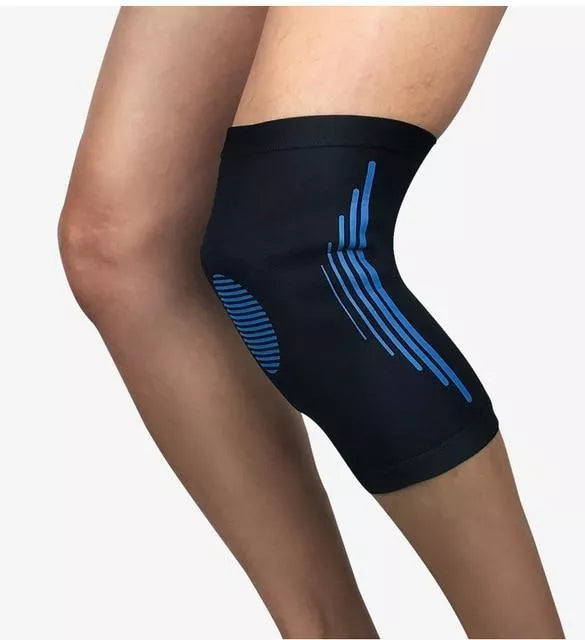 High Elasticity Knee Support in Black with Orange, Grey, Green, or Blue for arthritis relief and sports stability