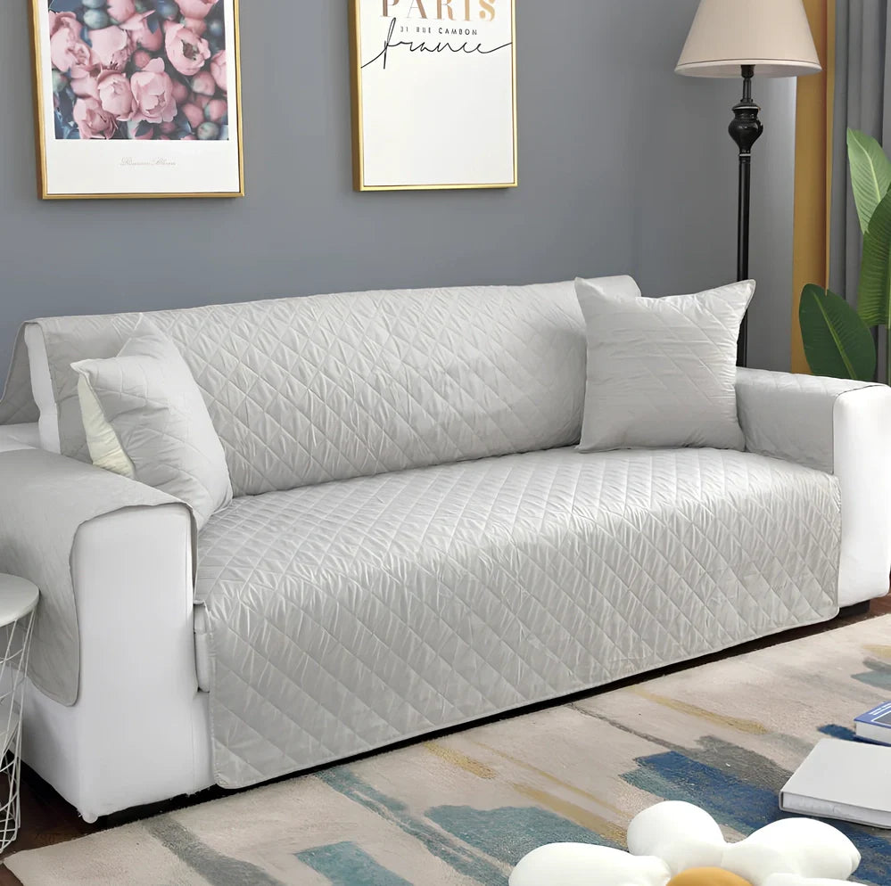 Lake blue pet waterproof compartment sofa cushion 190x228cm in polyester protecting against spills