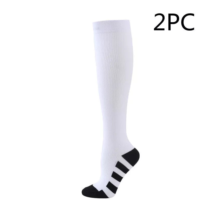 Athletic compression socks with three-bar design for men and women