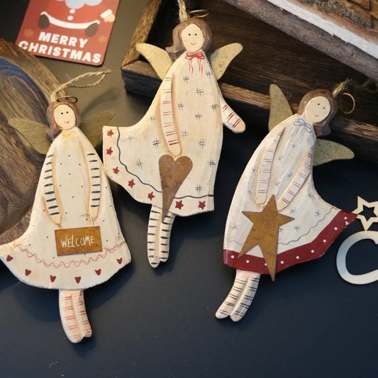Hand-painted wooden door pendant with carved design options including love heart, XINGX pattern, or letters