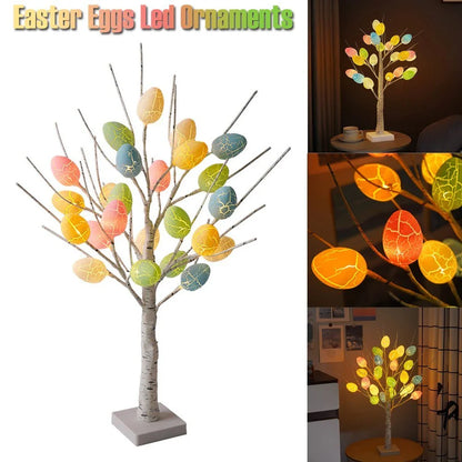 LED Easter birch tree with warm white lights, adjustable branches, and a realistic black-and-white pattern for festive home decor