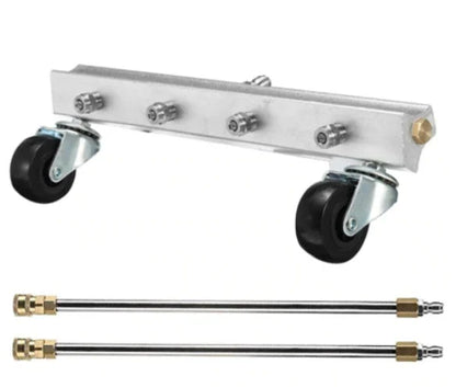 Powerful car undercarriage cleaning brush with extension rods for thorough and convenient car detailing