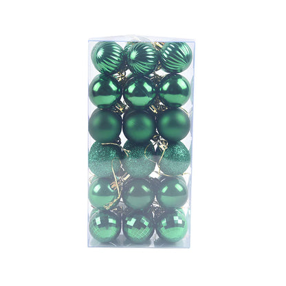 36 Christmas decoration balls in 16 colours with 4cm diameter spherical design