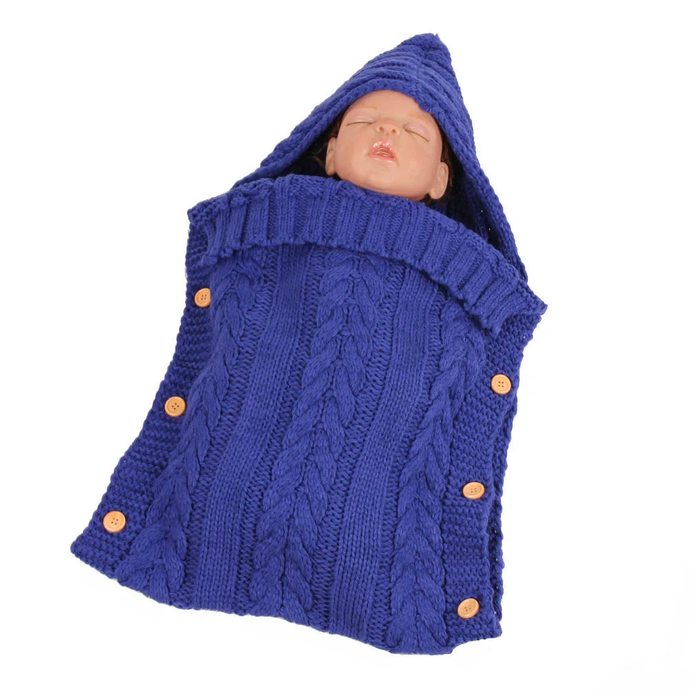 Newborn knit sleeping bag in various colors for autumn and winter, 70x35cm
