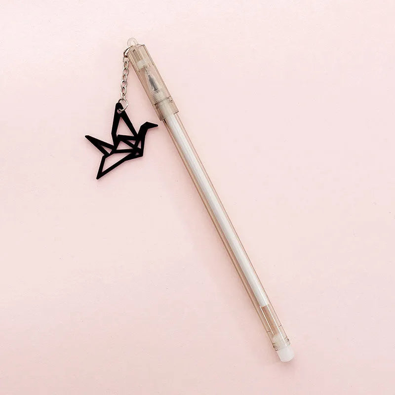 Decorative gel pen with rabbit pendant charm and 0.38mm fine tip