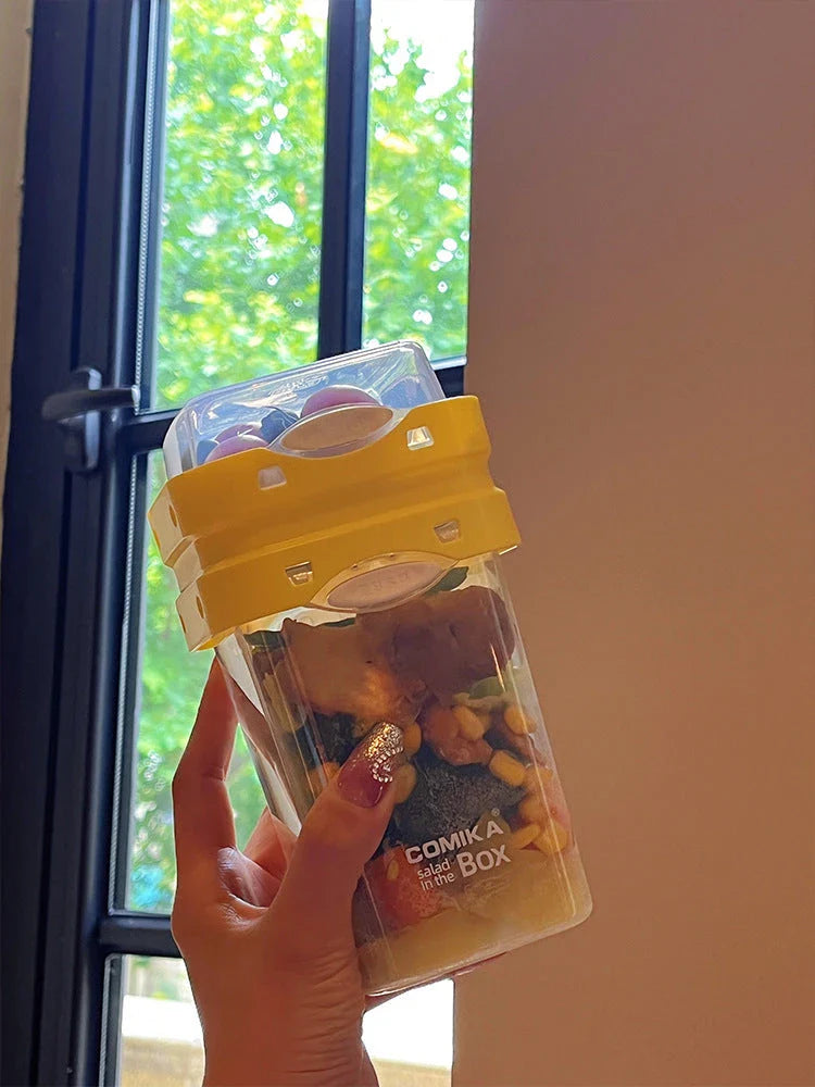Versatile Meal Prep Container with Dual Compartments for Portable Lunch Box