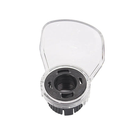 Transparent plastic horn safety cover for Delta angle grinder, showing clear face shield.