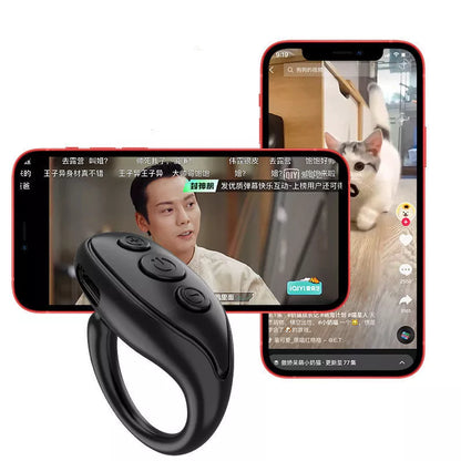 Ring Bluetooth Remote Control for Mobile Phone Self-timer in black, white, or pink