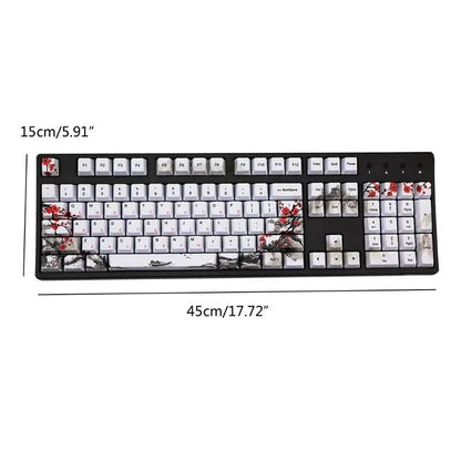 PBT Wangjiang Plum blossom mechanical keyboard keycap set with 109 keys at OEM height