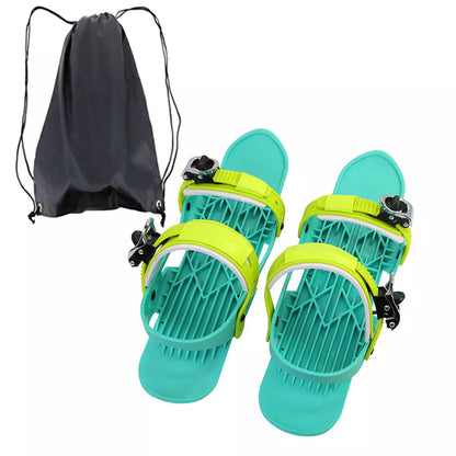 Mini Ski Boots in green black color, lightweight and durable for winter sports