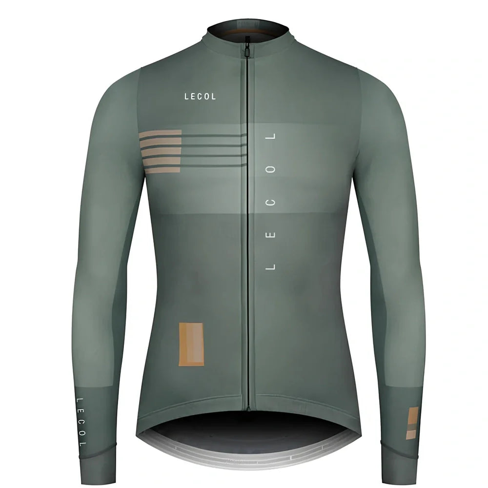 Autumn full sleeve cycling jersey for men with moisture-wicking fabric and ergonomic cycling cut