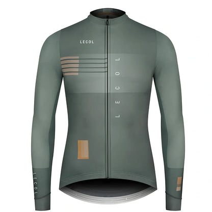 Autumn full sleeve cycling jersey for men with moisture-wicking fabric and ergonomic cycling cut