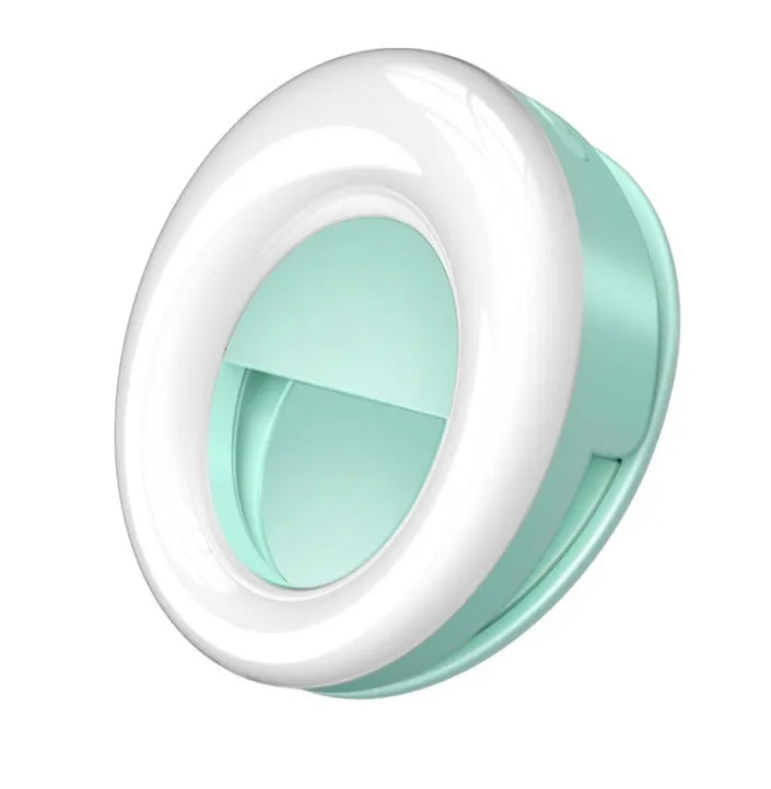 WQ-20 rechargeable LED self-timer fill light, 80mm round, stepless dimming, green or pink