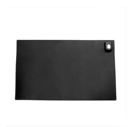 Two-stage Heating Desk Pad in black or pink, featuring quick warmth and waterproof design
