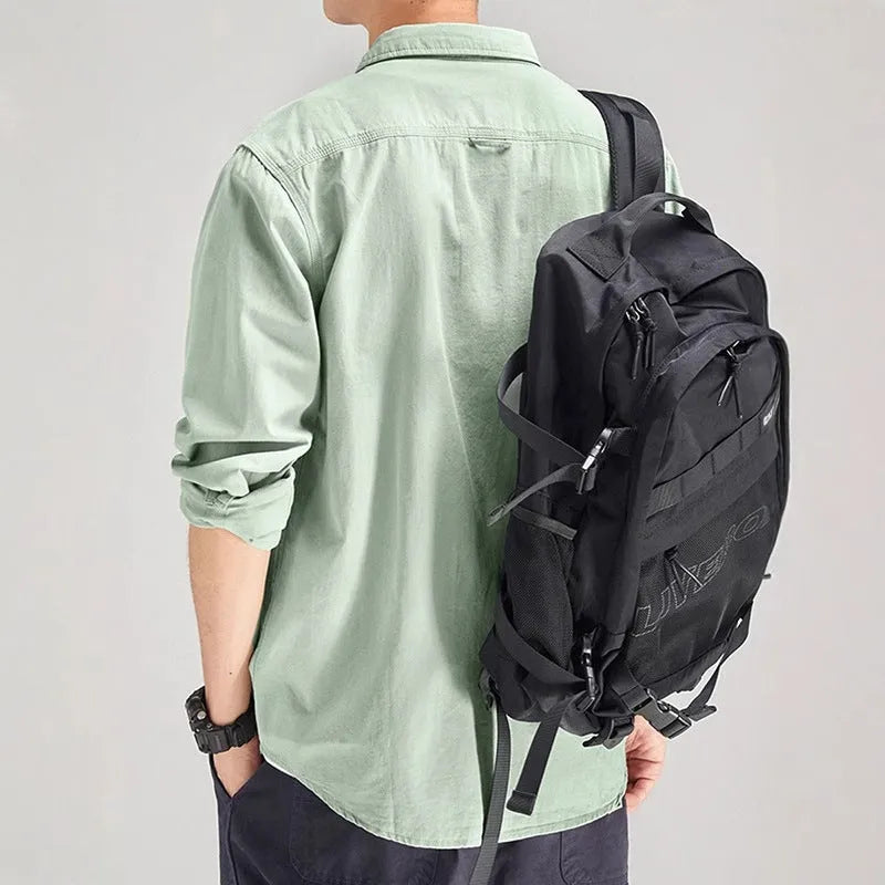 Men's loose cardigan style long sleeve shirt overalls in polyester fabric