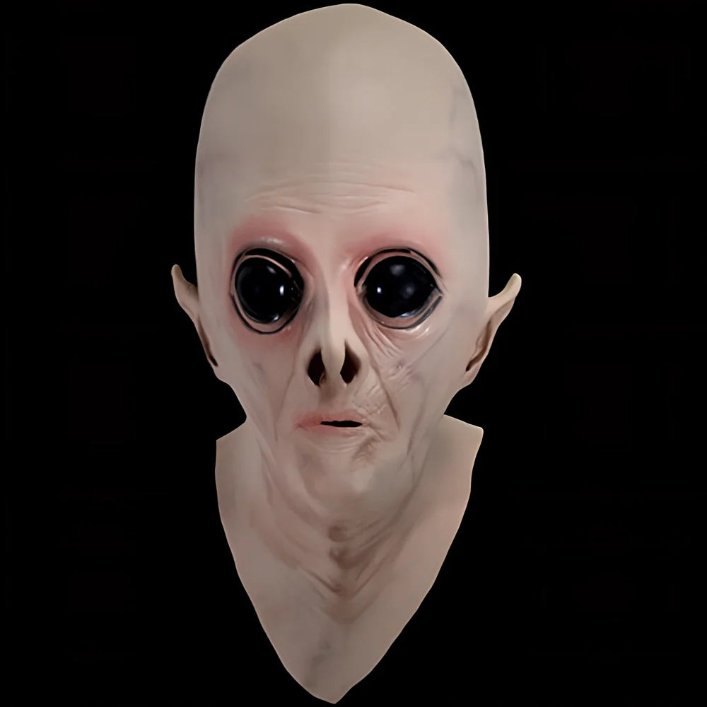 UFO alien Halloween mask with adjustable 26-42cm sizing and vinyl construction