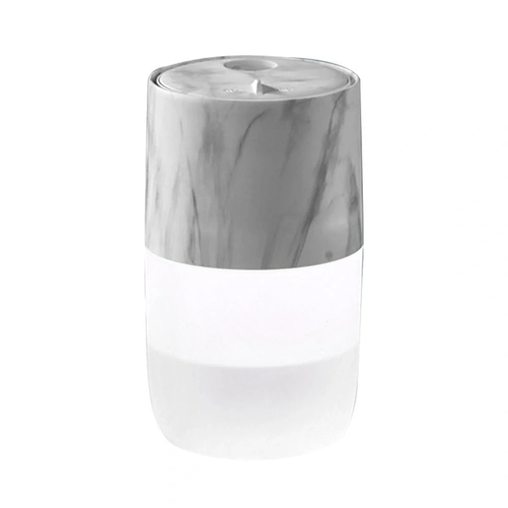 Mini USB air humidifier in white, black, coffee, and marble style options