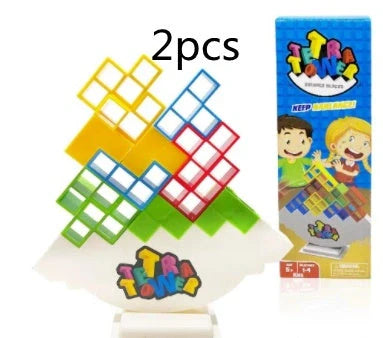 Colorful plastic stacking blocks for kids and adults, perfect for learning and family games