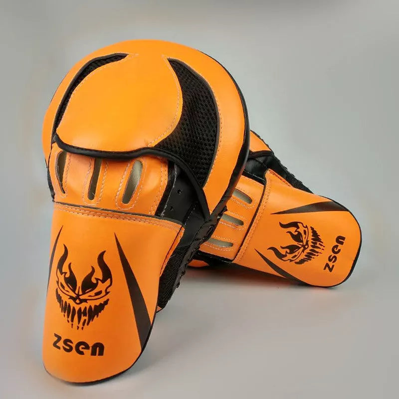 Bright orange boxing training hand target for children made with durable PU material