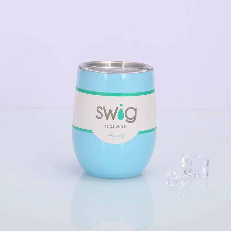 Swig Eggshell Cup - 12oz Stainless Steel Insulated Wine Tumbler with Variety of Color Options