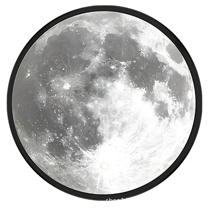 24cm black matt frame LED moon mirror with adjustable white lighting and USB power