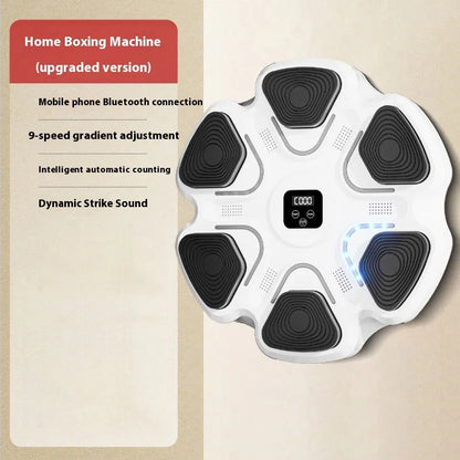 Smart music boxing machine wall target with 6 electronic reaction points and hanging design for home fitness training