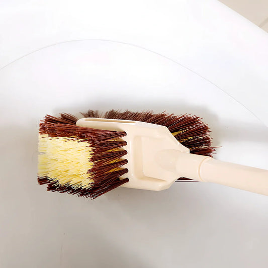 Brown imitation wood long handle toilet brush measuring 60cm with PP construction