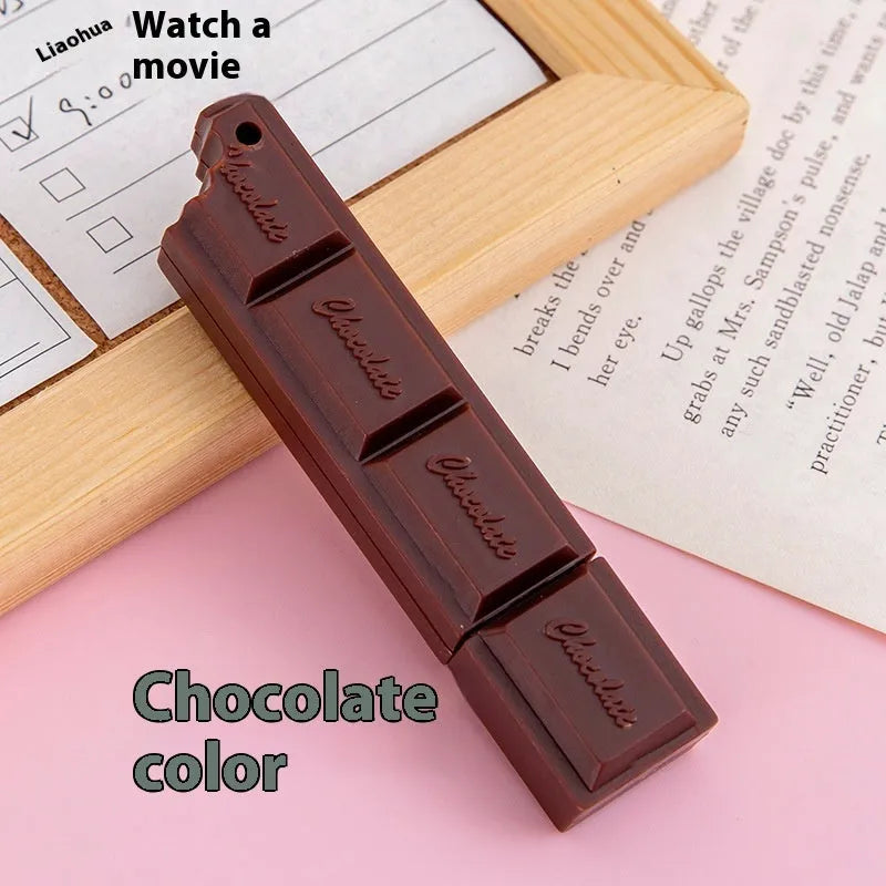 Chocolate ballpoint pen with 0.5mm tip in beige, brown, or pink chocolate design
