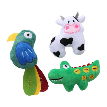 Cow parrot shape plush cat toy with catnip fill measuring 20 cm