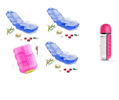 10-Grid Moisture-Proof Travel Pill Organizer in multiple colors for medication management