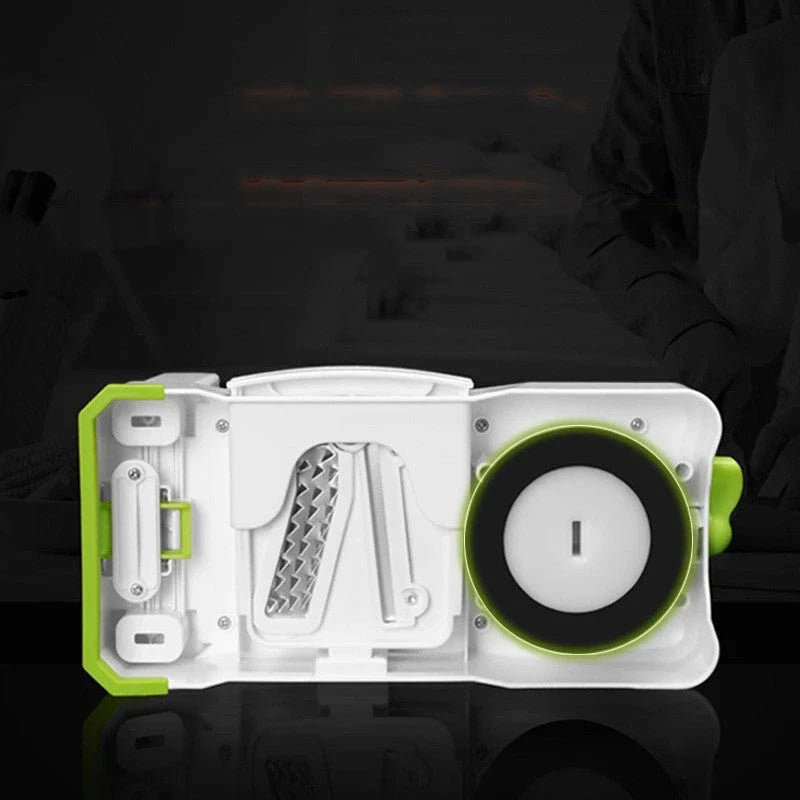 Versatile kitchen vegetable cutter with interchangeable stainless steel blades for effortless slicing, dicing, and shredding of produce