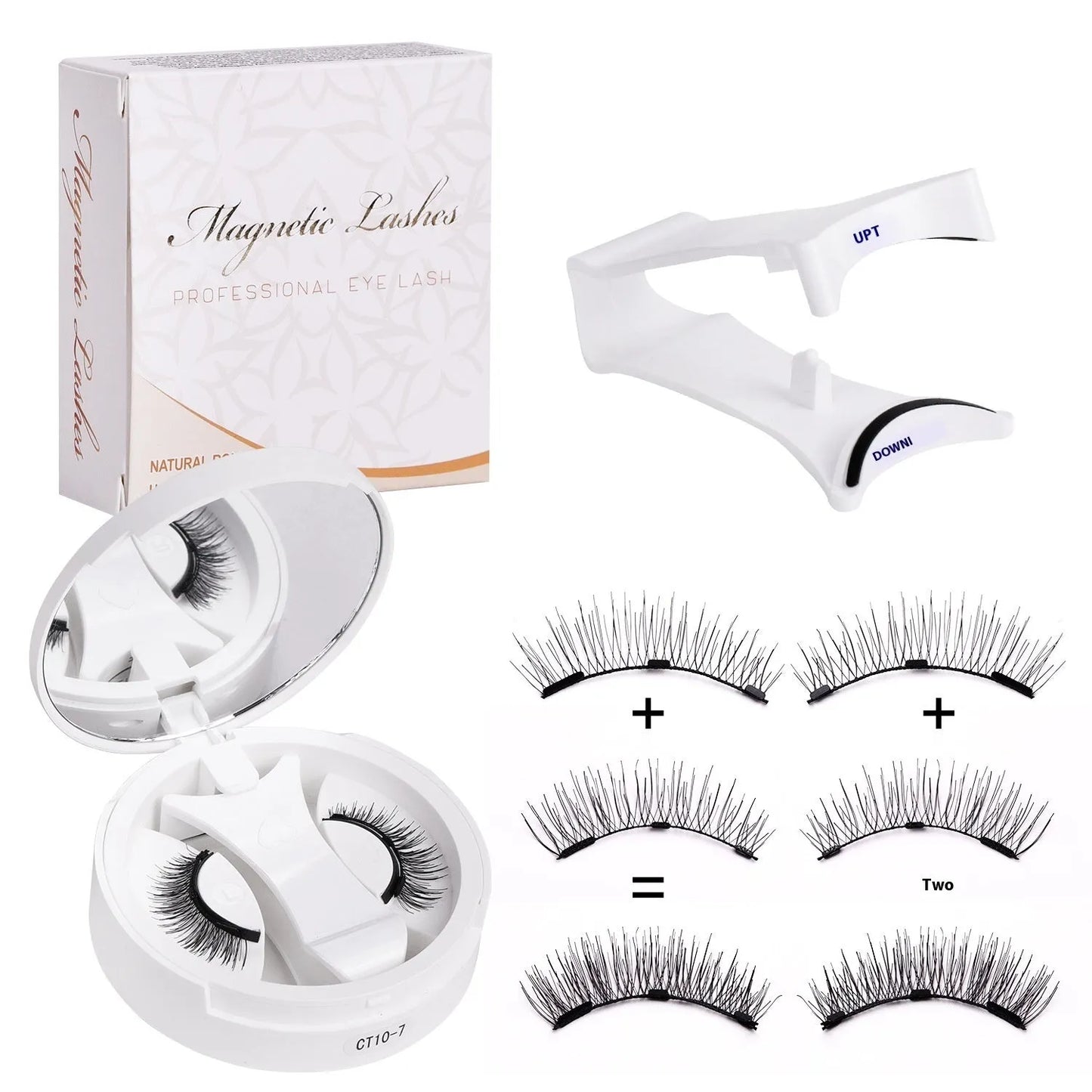 Magnetic false eyelashes with integrated soap holder compartment, portable cosmetic organiser