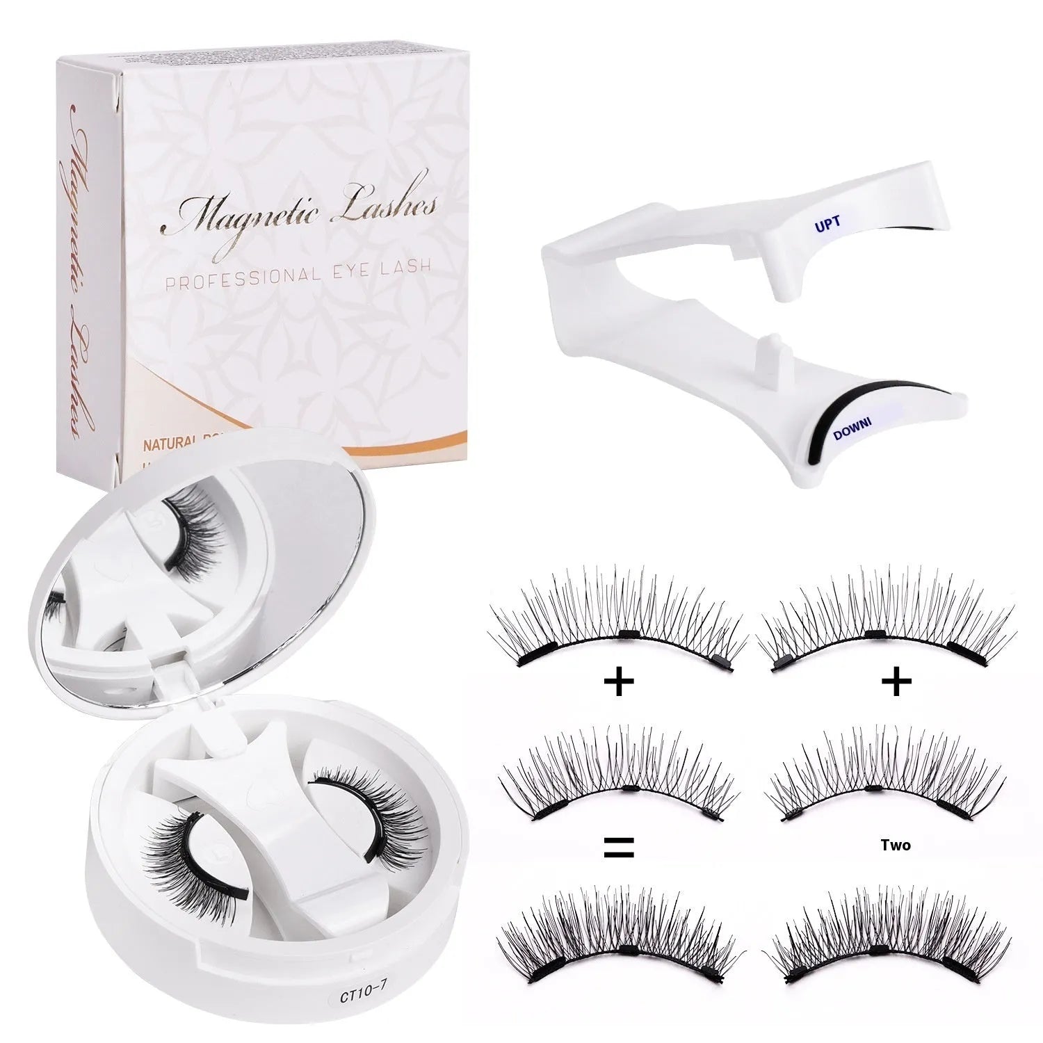 Magnetic false eyelashes with integrated soap holder compartment, portable cosmetic organiser