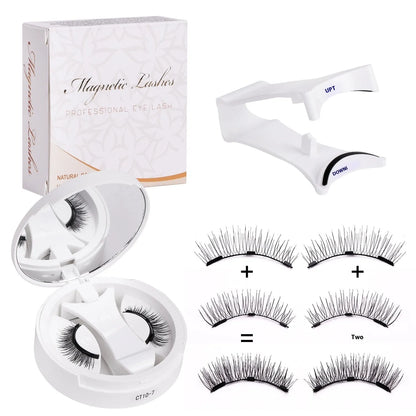 Magnetic false eyelashes with integrated soap holder compartment, portable cosmetic organiser
