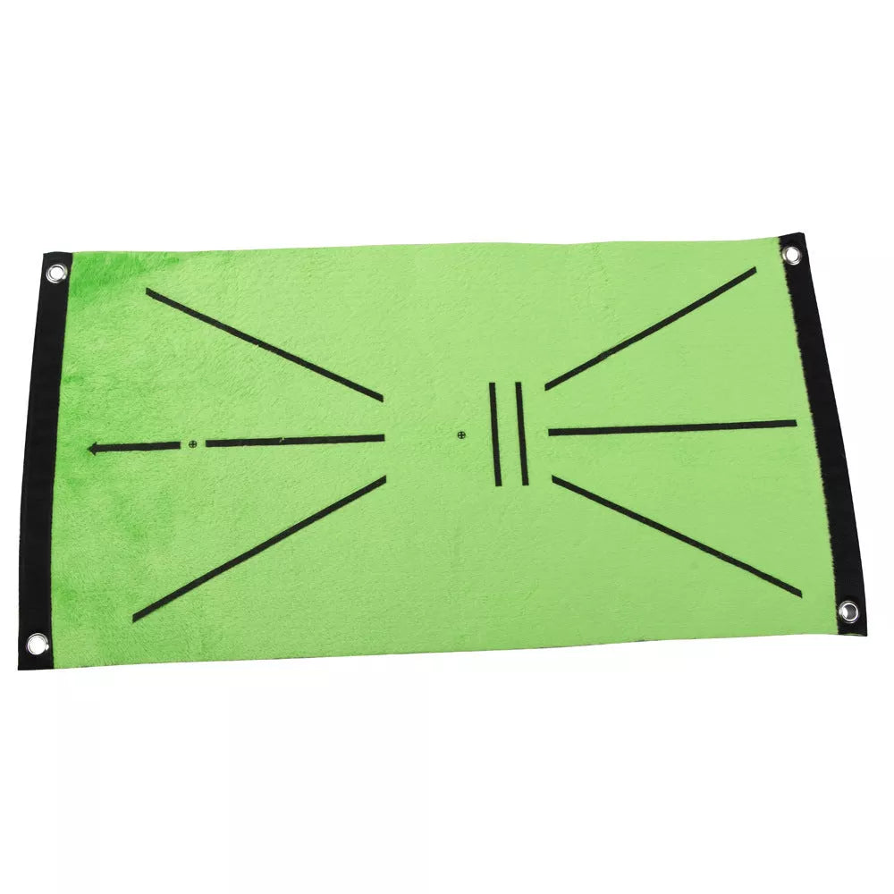 Durable portable golf putter practice mat for swing training, includes accessories