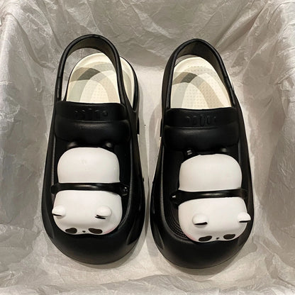 Cozy Panda Night Light Slippers with a charming panda design, built-in night light, and comfortable EVA construction