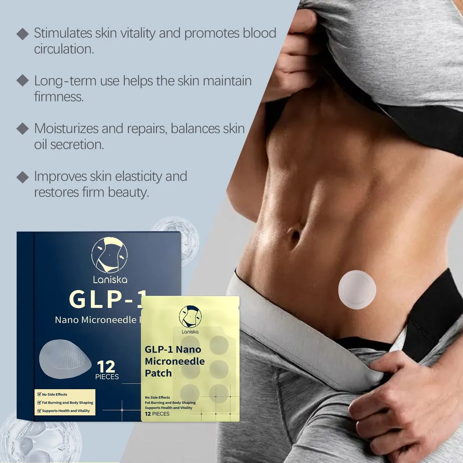 Holding Effect Control Sugar Micro Needle Patch pack containing 12 adhesive stickers.