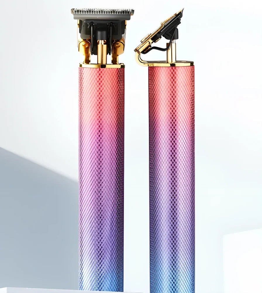 Professional hair trimmer with USB port and metal body in three colour options