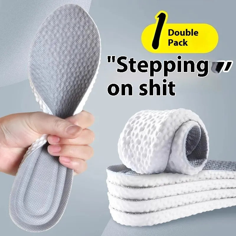 Breathable deodorant sports insoles in grey, black, and orange colours, with cut-to-fit sizing for shoes 35-46.