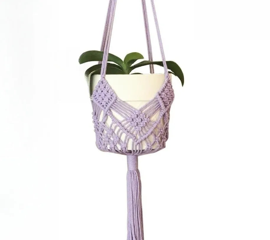 Hand-woven polyester cotton flower pot in brown colour showing 30cm diameter and woven texture detail