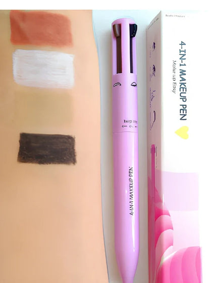 Four-in-one eyebrow pencil showing four colour options in 15cm compact refillable design