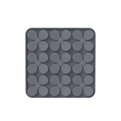 Washable silicone dog sniffing pad in green, blue, beige, or grey for pet treat-hiding play