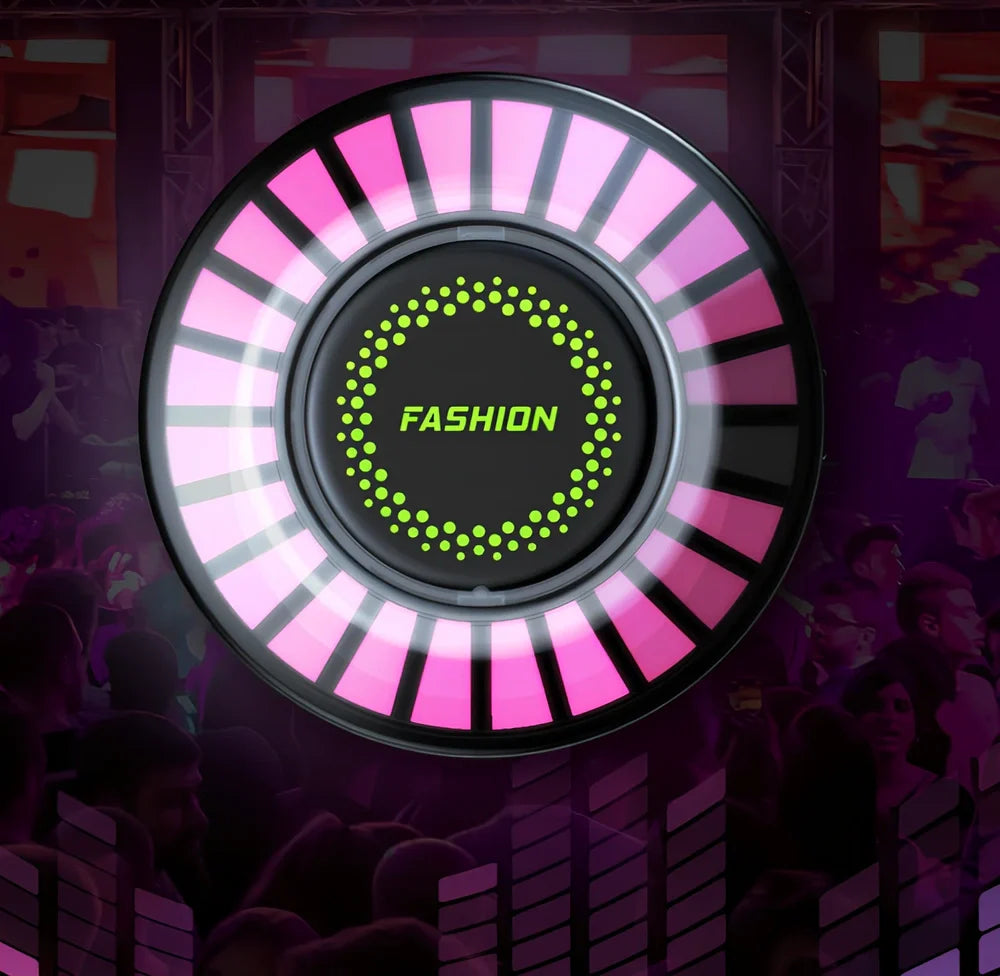 Car aromatherapy RGB light with 24 LEDs showing colour-changing patterns on vehicle air vent