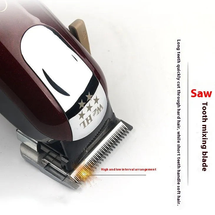 Charging hair clipper with stainless steel cutter head and multiple international plug specifications