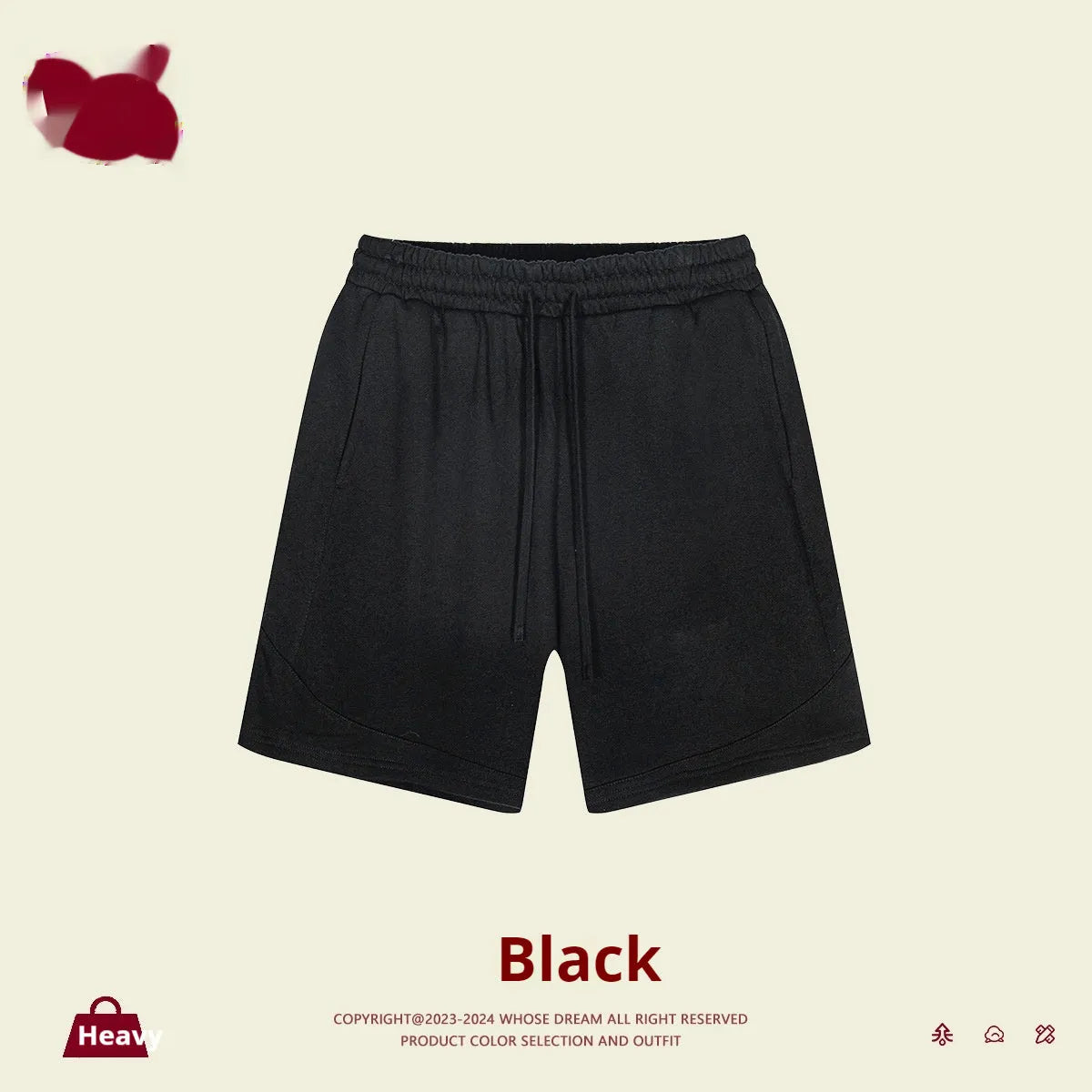 Children's cotton shorts in solid colours with loose fit for sports and casual activities