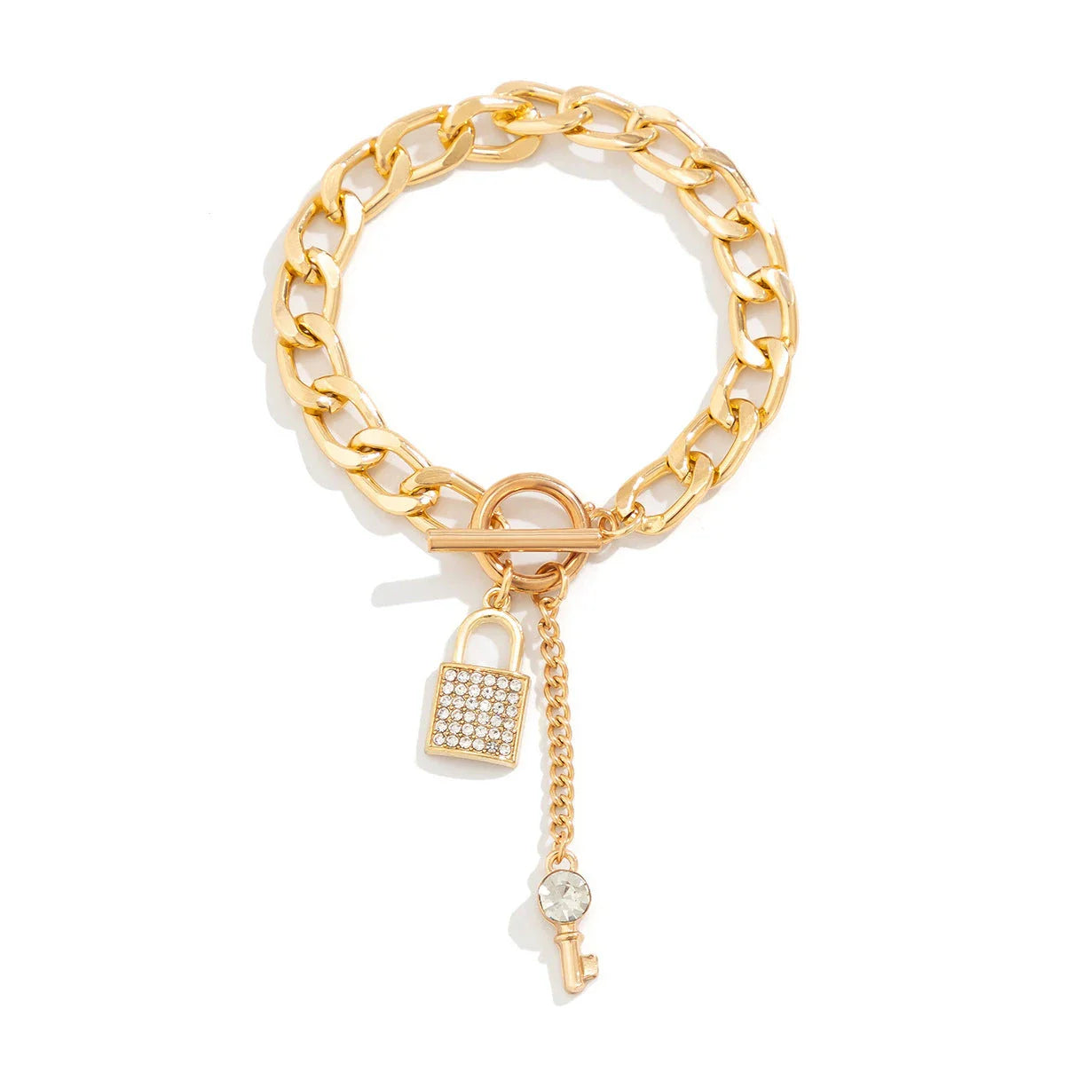 Stylish lock and key pendant necklace with a delicate chain, available in a variety of colors and materials